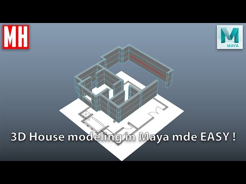 3D House modeling in Maya 2020 made EASY #4 Walls & Floorplans