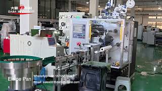 DABA Non stop 4 spindles turret rewinding machine with Full rotary die cutting machine