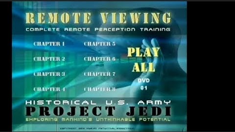 REMOTE VIEWING - WELCOME TO : PROJECT JEDI : PERCEPTION BASED REMOTE VIEWING TRAINING
