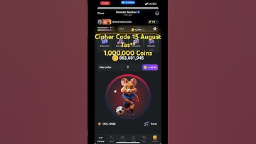15 August Cipher Code Hamster Kombat 1,000,000 #hamsterkombatminigame #ciphercodes