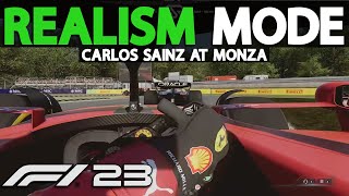F1 23 REALISM MODE | Carlos Sainz at Monza | NO HUD + COCKPIT + 100% RACE + TRACKIR