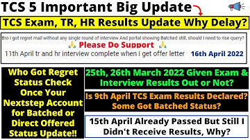 TCS March & April Exam, TR, HR Results Official Date Update⚡Regret Status to Batched & Offered Again