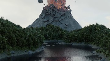 Volcano Eruption made in Blender