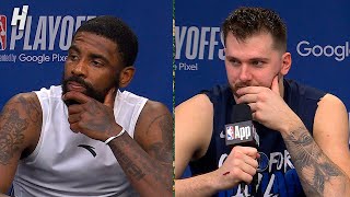 Kyrie Irving \& Luka Doncic talk Game 6 Win \& Advancing to West Finals, Postgame Interview