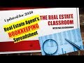 Real Estate Agents Bookkeeping Spreadsheet