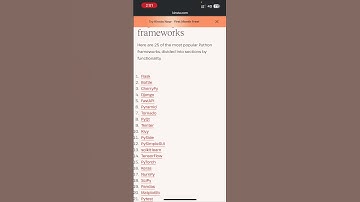Top 25 Python Frameworks #shorts #python