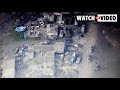 Drone footage shows devastating aftermath of strikes near Russian-controlled Izyum