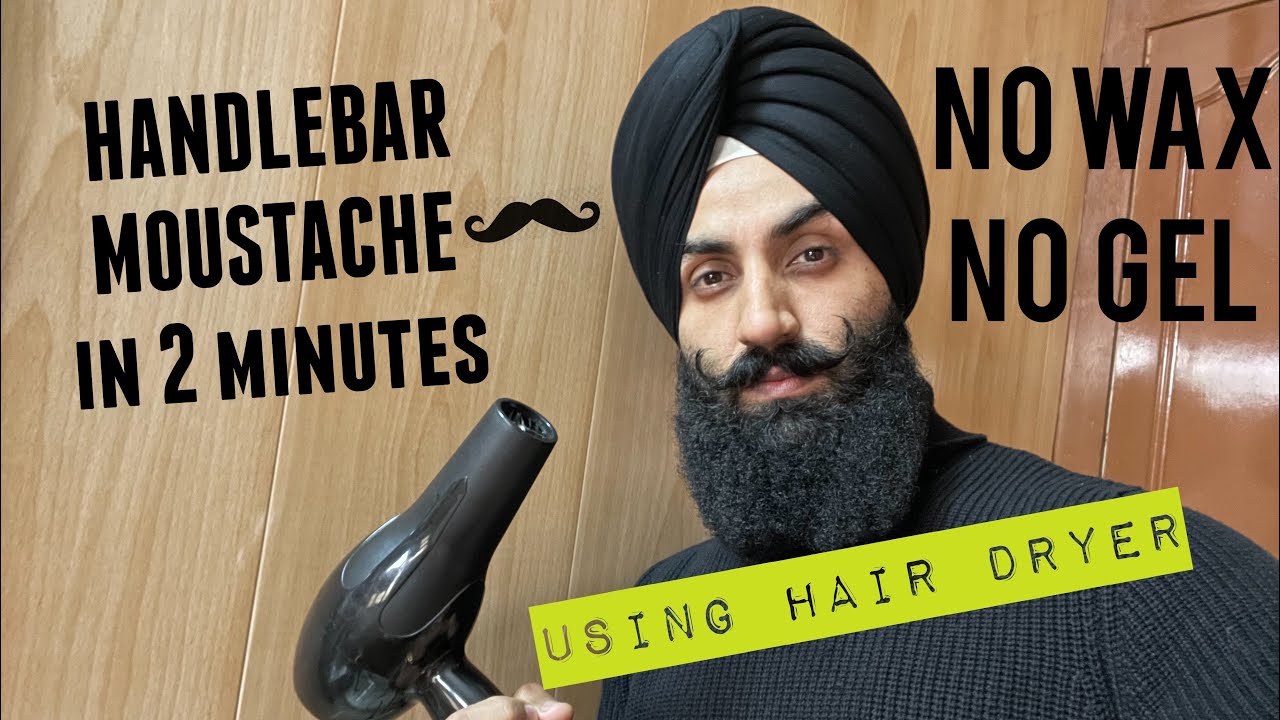 HANDLEBAR SHAPE MOUSTACHE NO WAX NO HAIR GEL (EPISODE 2) YouTube