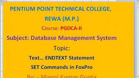 Online class on DBMS by manoj gupta PPTC Rewa
