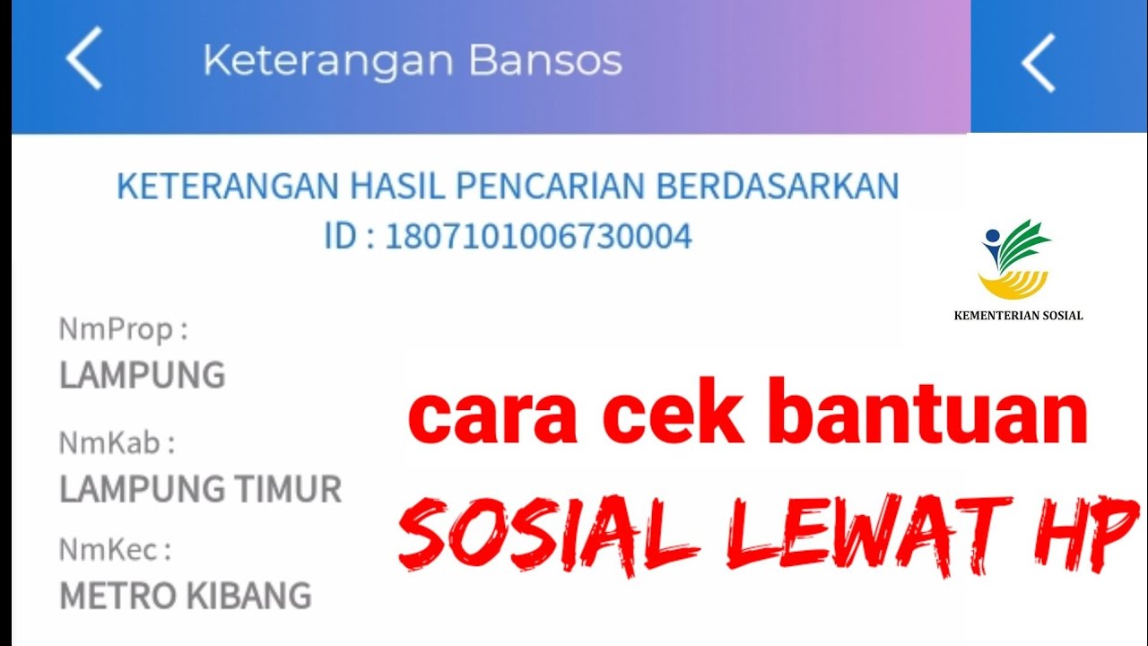 Cara cek bantuan sosial lewat hp | cek bantuan covid-19 ...