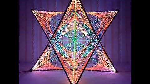 Big LED fluorescent string art Merkaba, made on order