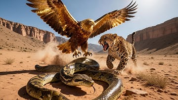 Epic Showdown Eagle vs Leopard and Giant Python – The Fight for Her Babies!
