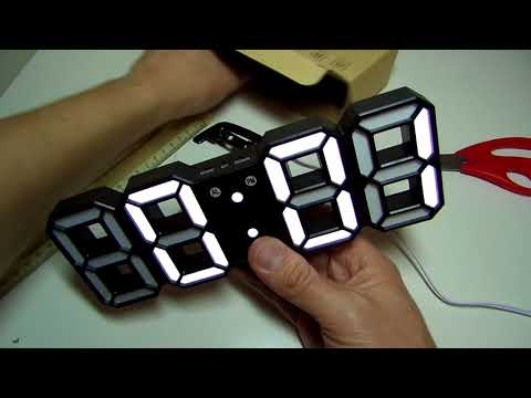 Video: Ceas Electronic Luminos De Birou: Ceas Digital Cu Baterie Cu Iluminare Nocturnă, Cu Termometru și Numere Luminoase, Altele