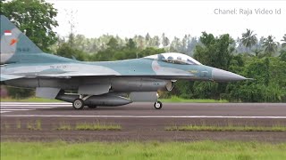 Pesawat Tempur Jet F-16 TNI AU dan USAF Amerika Take Off di Bandara Samratulangi Manado