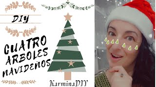 DIY. APRENDE CONMIGO a hacer 4 ÁRBOLES NAVIDEÑOS muy FÁCILMENTE con MASA DE MODELAR. Christmas