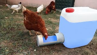 Making Drinker for Chickens with Water Can and PVC Pipe
