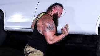 Braun Strowman against The Miz and John Morrison  segment \/ Braun Strowman flips a Truck