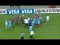 Players fight with armed police   arsenal v atletico mineiro