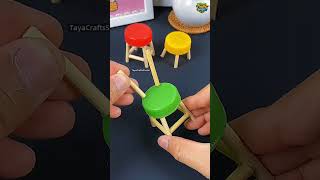 Turn Bottle Caps into a Cute Mini Chair | Easy DIY Craft Idea ♻️✨