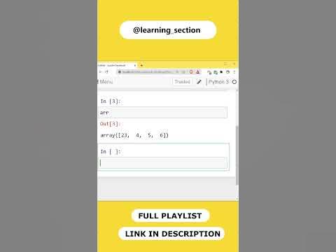 Creating 1-D array in Numpy | Python Numpy | Data science - YouTube