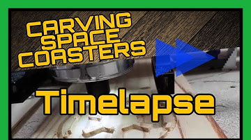 Time-lapse of carving the space coasters on the X-Carve CNC Machine