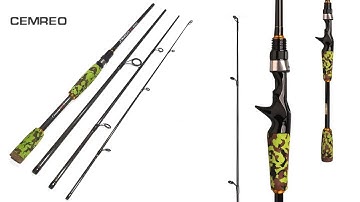 || 369k - 399k || Cần Lure CEMREO Rằn Ri 4 Khúc Cầm Tay [ Đẹp Lạ Khỏe Bền ] - Cần 2m1 Ngang 2m4 Đứng