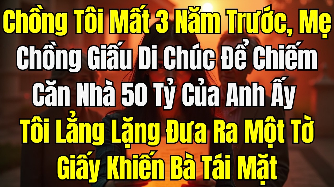 Chồng Tôi Mất 3 Năm Trước, Mẹ Chồng Giấu Di Chúc Để Chiếm Căn Nhà 50 Tỷ Của Anh Ấy – Tôi Lẳng Lặng