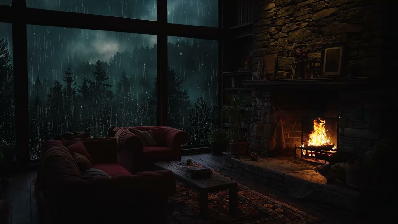 Soothing Rain at Night 🌧️ Dark Bedroom White Noise for Instant Sleep