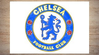 Cara Membuat Logo Chelsea F.C. / menggambar logo chelsea / How to draw the Chelsea F.C. logo
