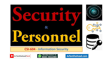 Information Security (14)| Security and Personnel| by Arfan Shahzad