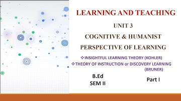 Insightful learning theory & Theory of instruction | unit 3 | part 1 | Explained in telugu