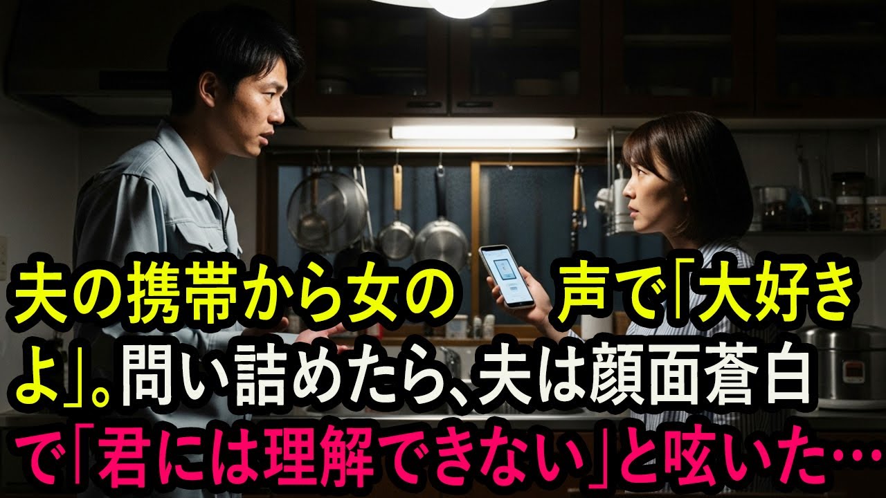 夫の携帯に出たら知らない女が「大好きよ」と…問い詰めると夫は顔面蒼白になり「君には理解できない」と言った。