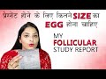 प्रेग्नेंट होने के लिए EGG SIZE कितना होना चाहिए? My Follicular Study Report in Hindi