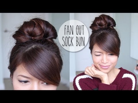 everyday-fan-sock-bun-updo-hairstyle-for-long-hair-tutorial