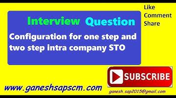 Configuration for one step and two step intra company STO #SAPBestYouTubeChannel #SAPMMPopularVideos