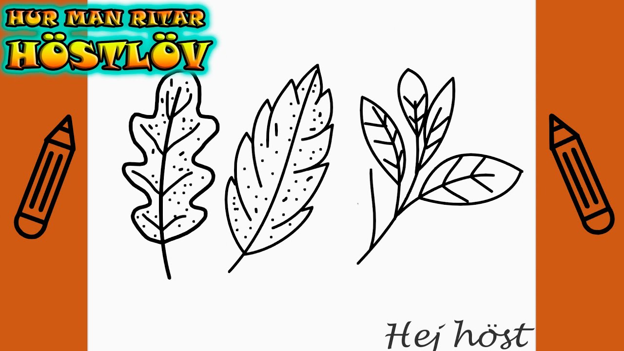 🍂 Hur man ritar HÖSTLÖV | Rita Det Själv | Lär dig att rita enkelt ...