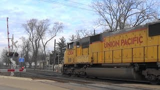 UP 4304 Leads a Stack Train, West Chicago, IL
