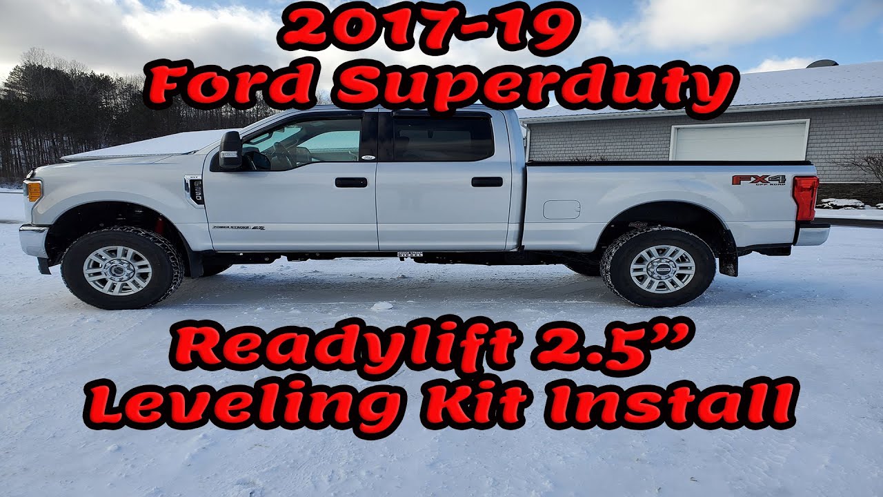 2017-19 Superduty Readylift 2.5" Leveling Kit Install - YouTube