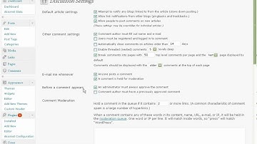 Comment Settings and Comment Moderation in Wordpress