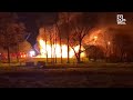 Barn erupts in flames in Lancaster County