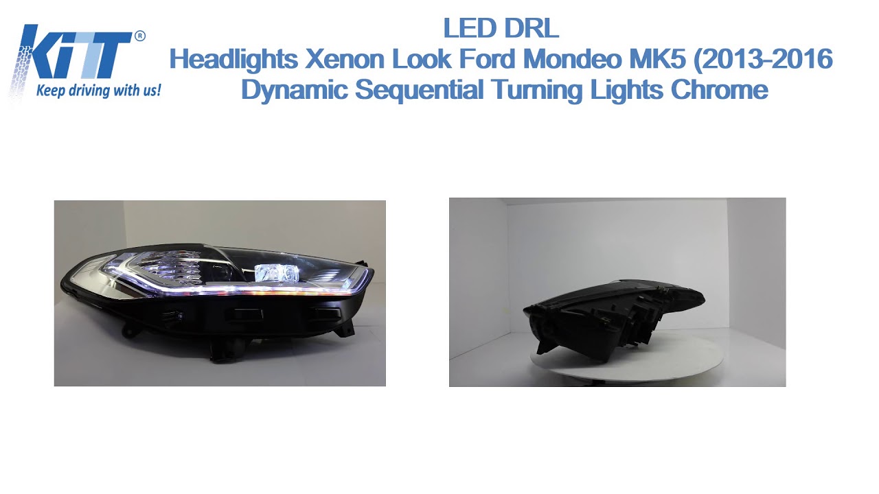LED DRL Headlights Xenon Look Ford Mondeo MK5 Dynamic Sequential