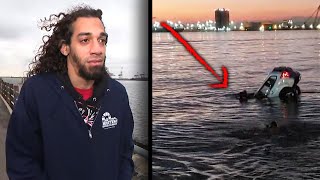 Man With 1 Leg Jumps Into Water to Rescue Sinking Driver