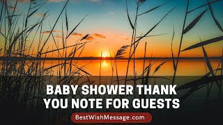 Baby Shower Thank You Note for Guests