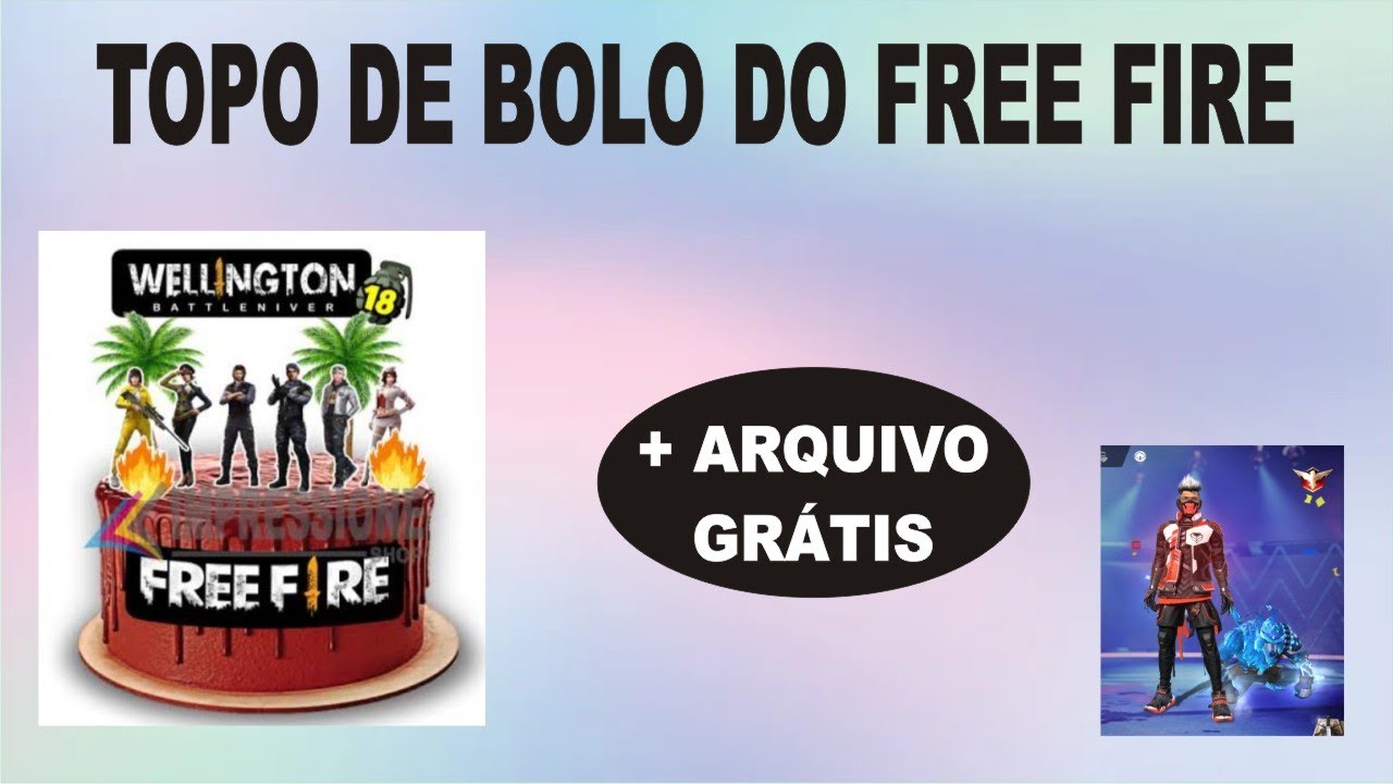 Topo de Bolo Free Fire