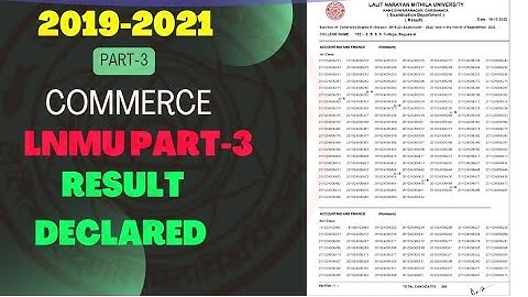lnmu part-3 Commerce result declared 2019-22 session