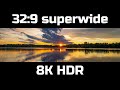 1 Hour of super ultrawide HDR sunsets and ambient music. 32:9 8K HDR (7680x2160).