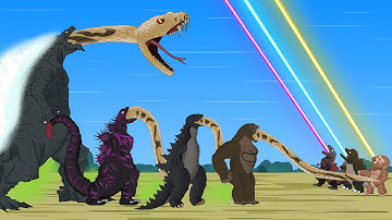 Rescue GODZILLA & KONG From GIANT PYTHON: The Battle Against Digestive System - FUNNY CARTOON [#2]