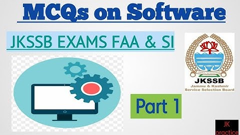 MCQs on Computer Software| JKSSB EXAMS FAA/SI | PART 1 @Jkpractice