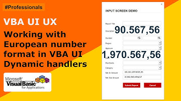 VBA UI UX-21: Working with European number format in UI. Project Download available