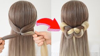 Acconciature in 1 minuto per capelli lunghi 🦋 Amazing Butterfly Hairstyle for long hair #shorts